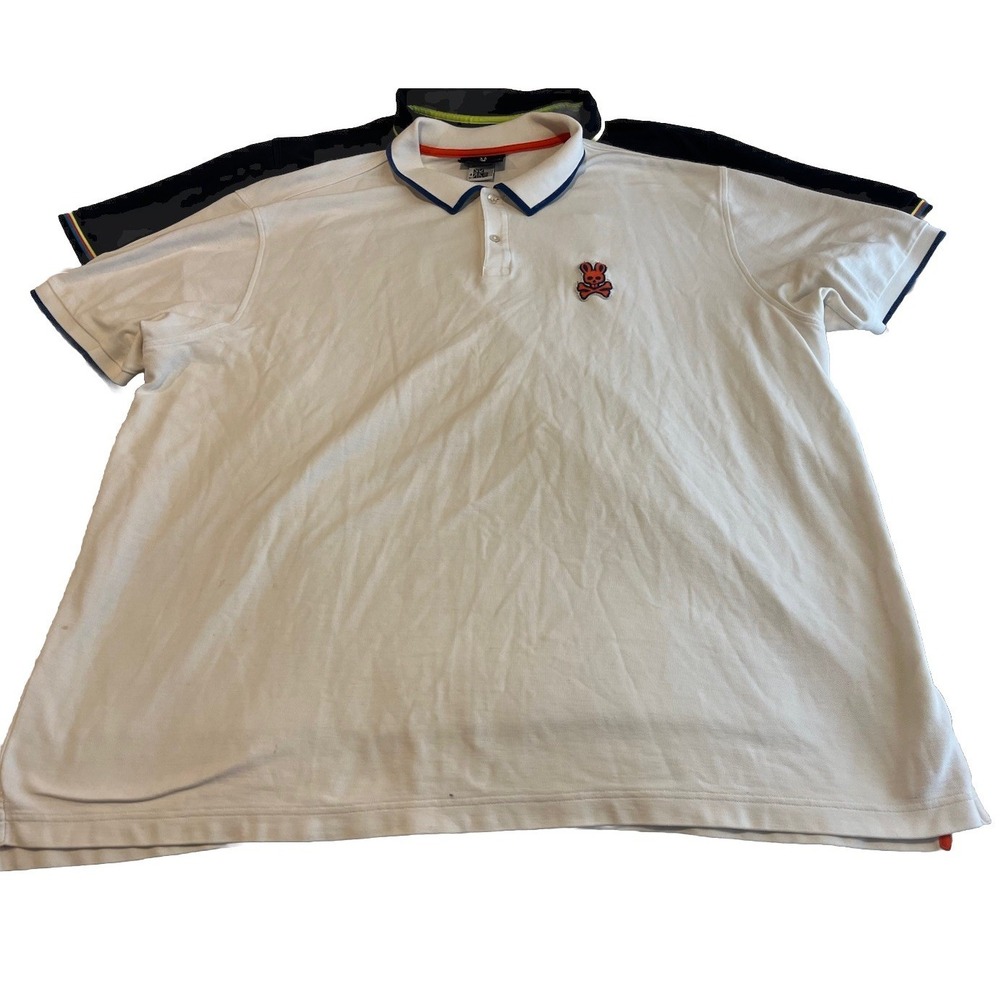 Psycho Bunny Men's Size 4XL Tall  Short Sleeve Polo Shirt Pima Cotton Lot Of 2